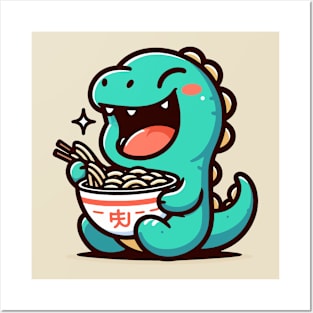 Adorable Dino and Ramen Posters and Art